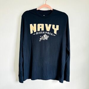 Knights Apparel Unisex Navy Blue Midshipmen Long sleeve Tee shirt sz Medium